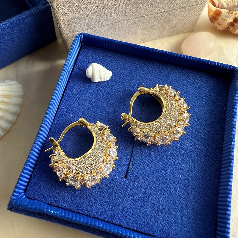 Pico - Zahara Crystal hoops i forgyldt sølv m krystaller